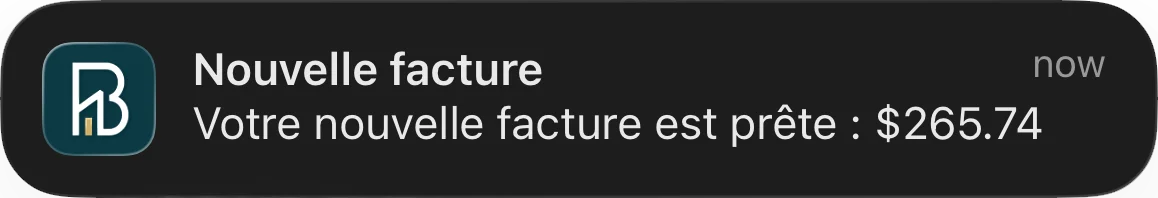 La notification Bineyetna : votre nouvelle facture est prête